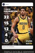 Tyrese Haliburton’s girlfriend reacts to star’s triple double in Pacers’ Game 4 win